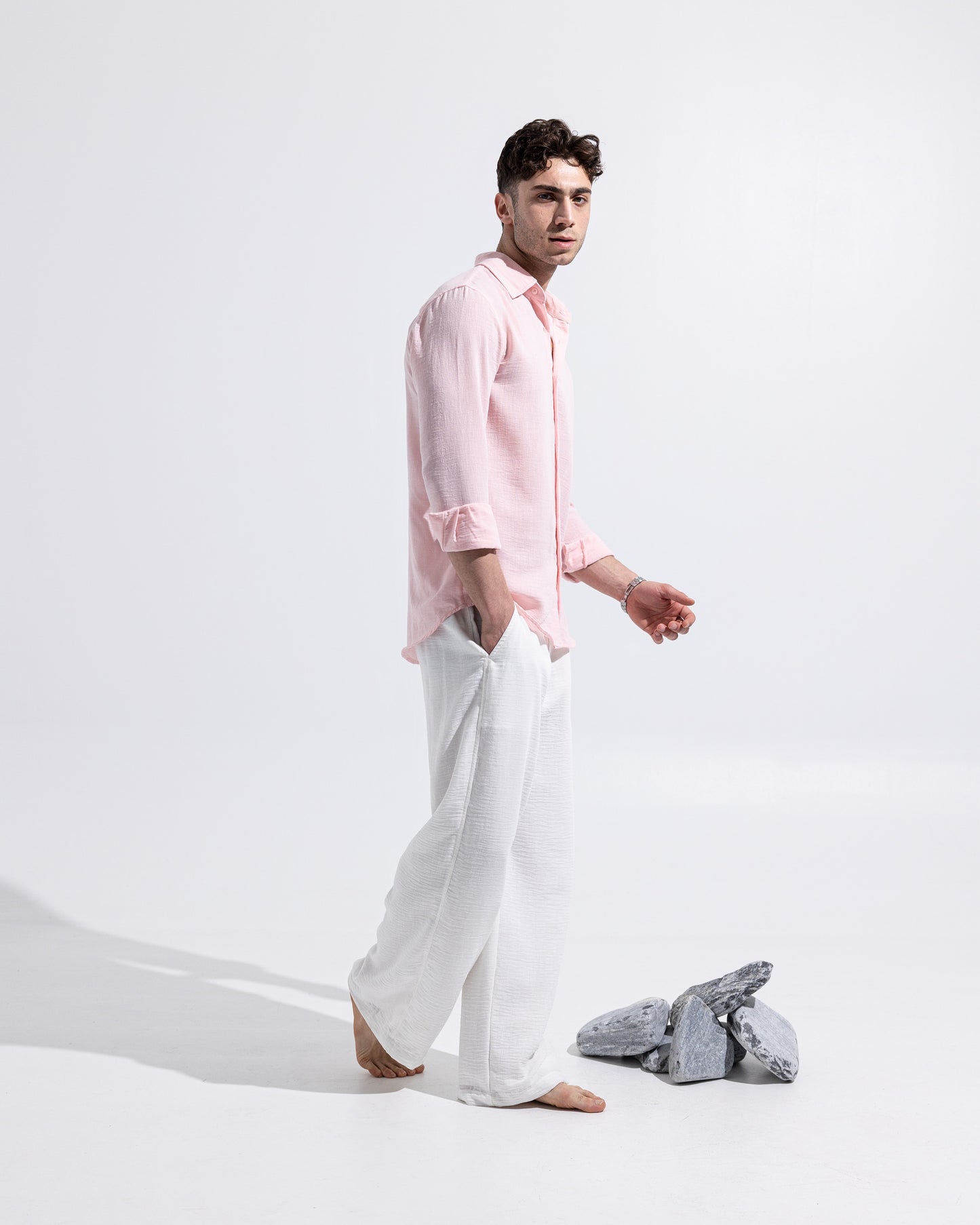 Linen Shirt - Soft Pink