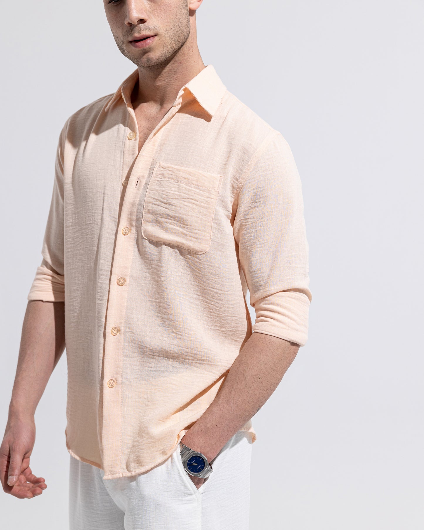 Linen Shirt - Peach