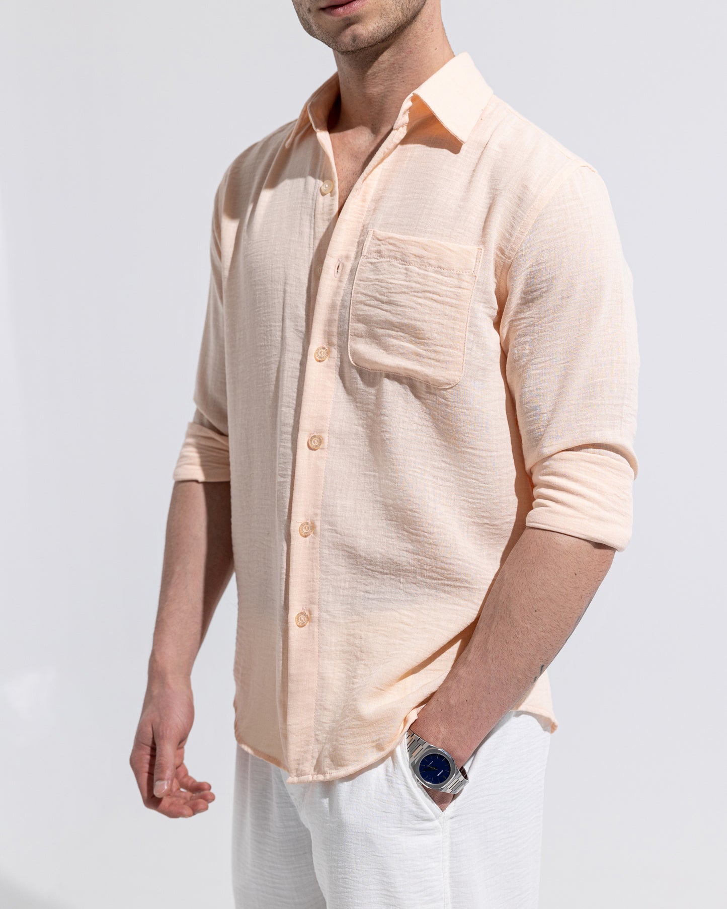 Linen Shirt - Peach