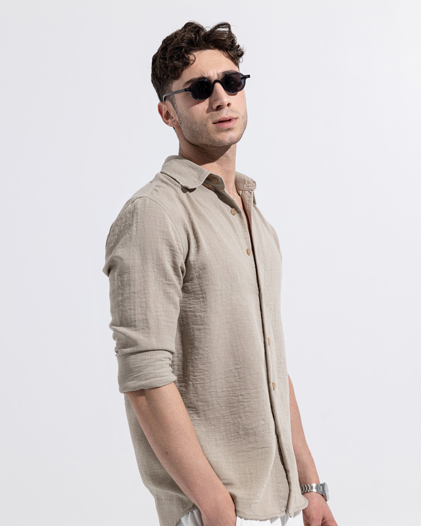 Linen Shirt - Beige