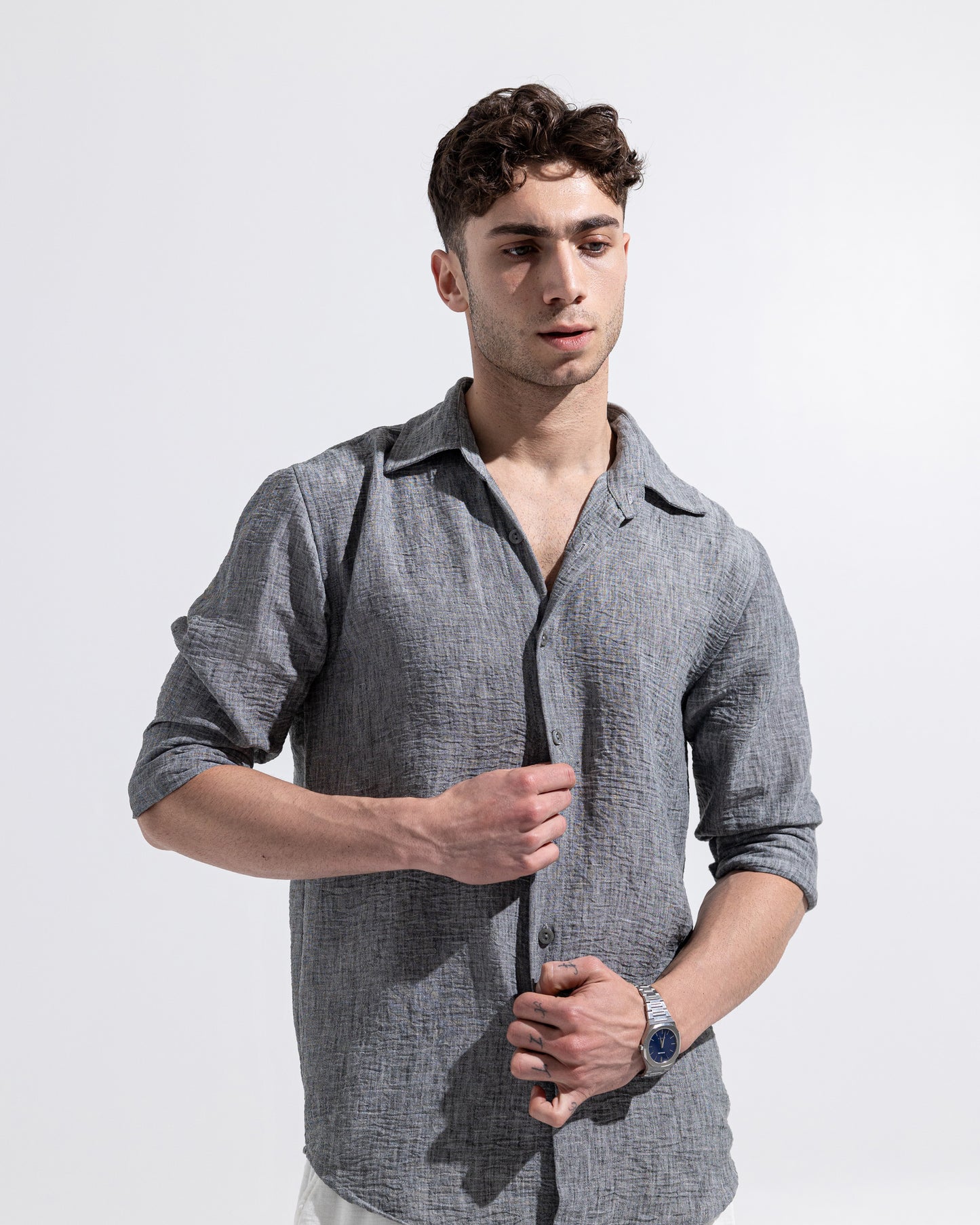 Linen Shirt - Charcoal Grey