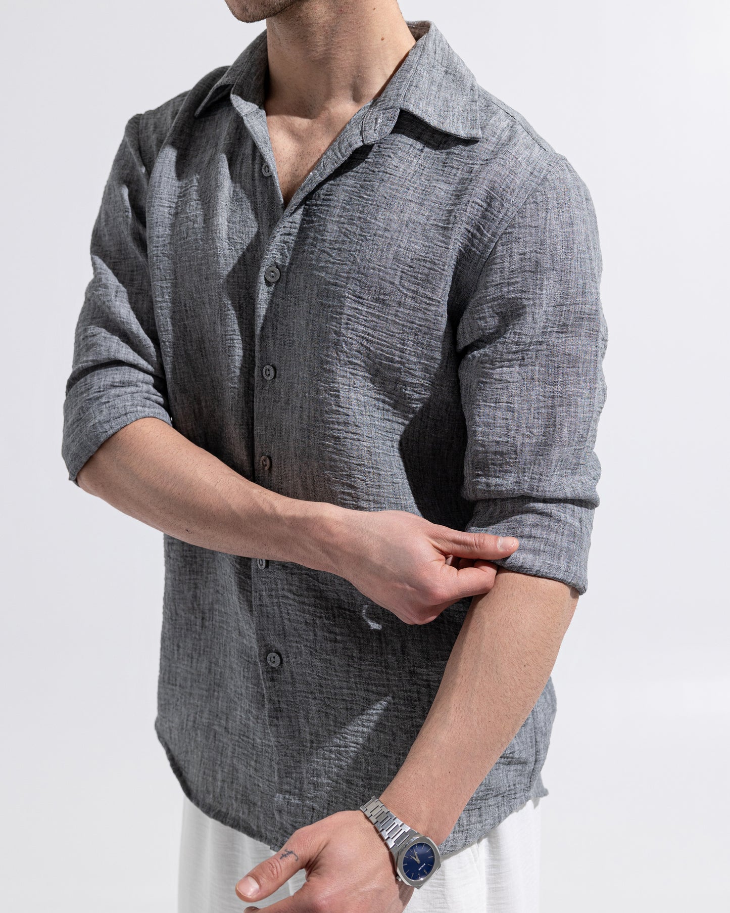 Linen Shirt - Charcoal Grey