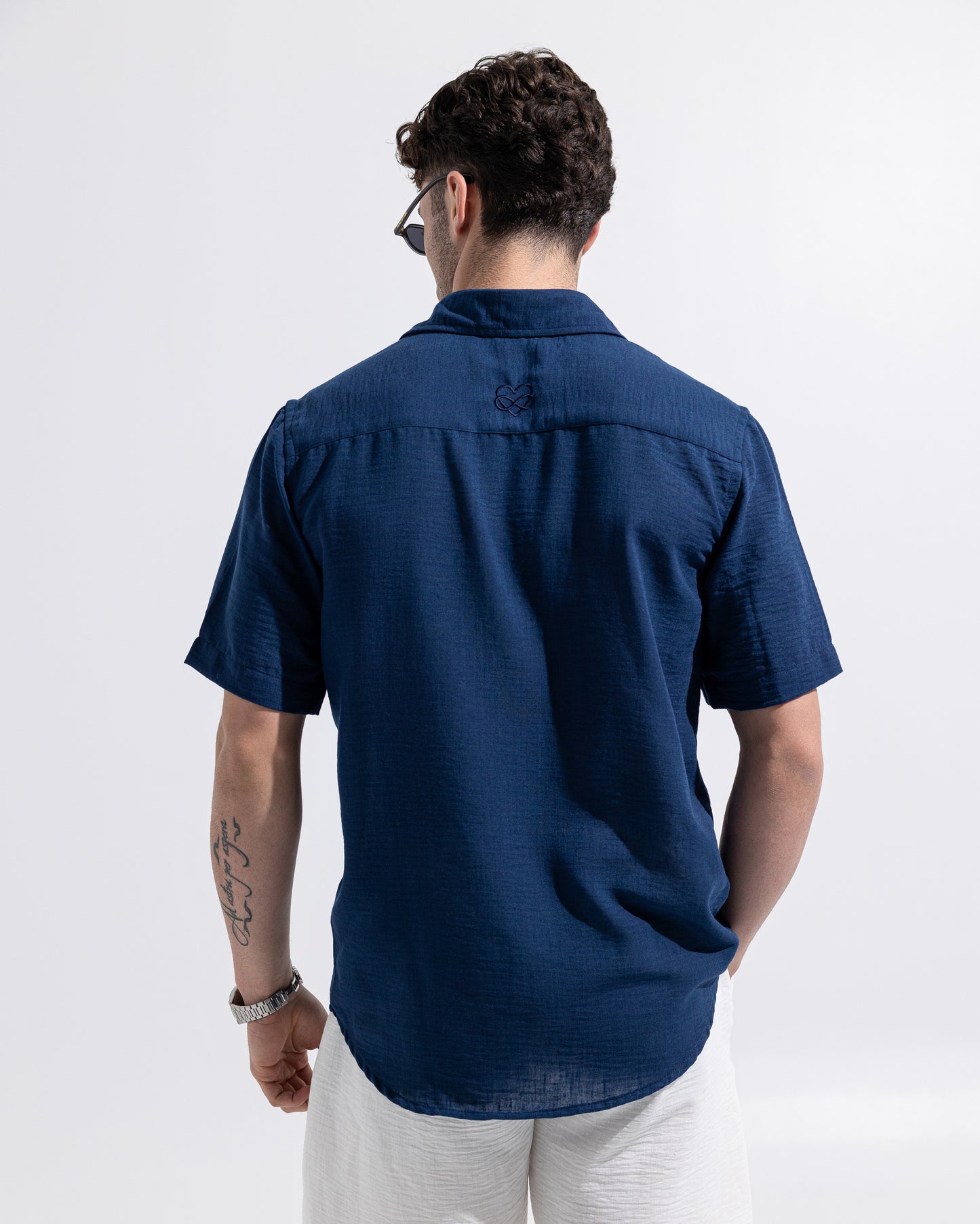 Linen Shirt - Navy Blue