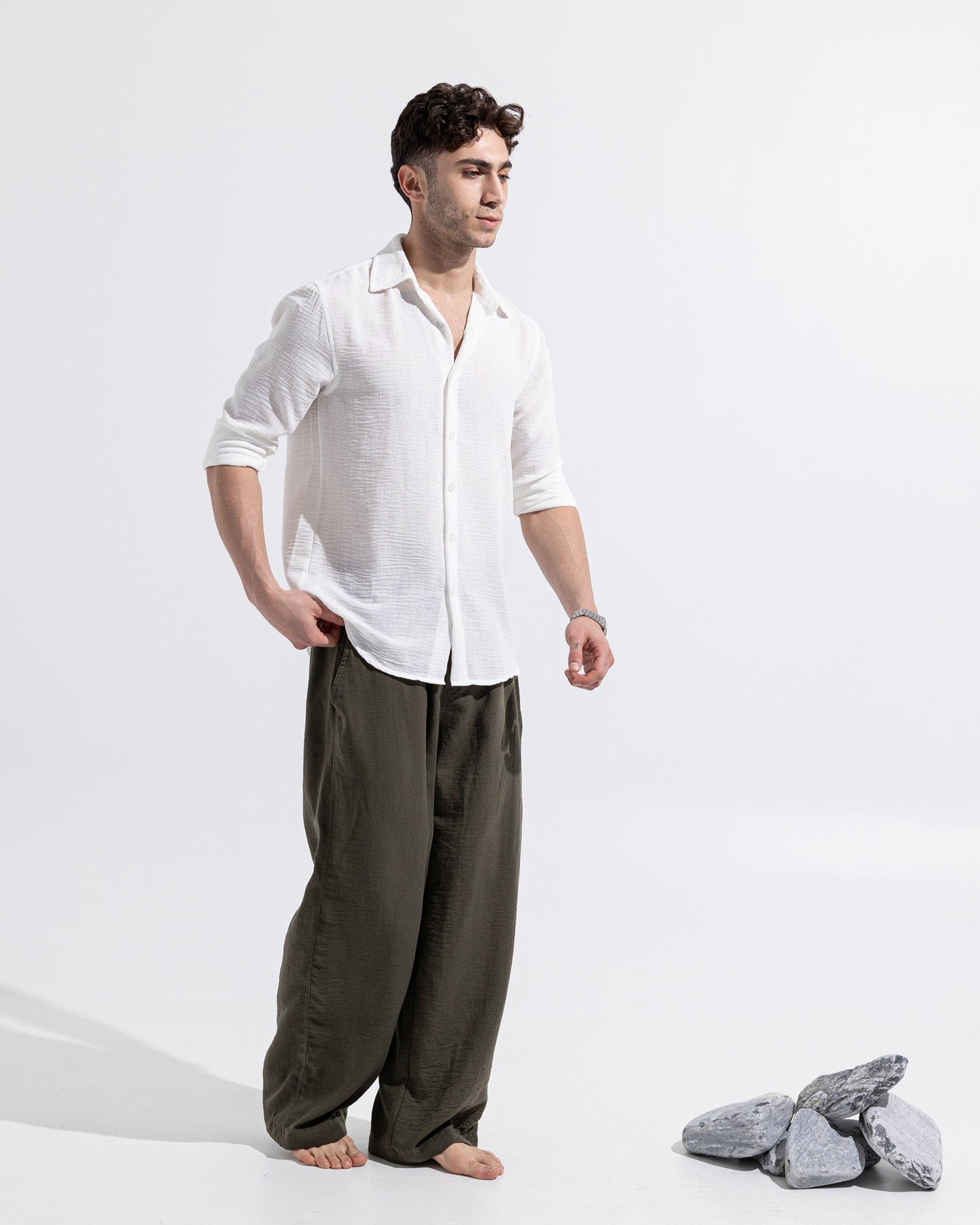 Linen pants - Olive Green