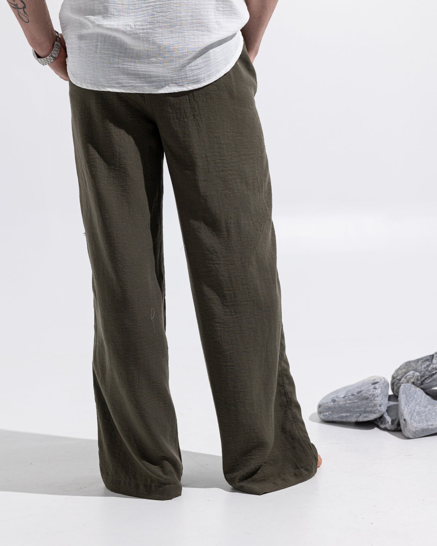 Linen pants - Olive Green