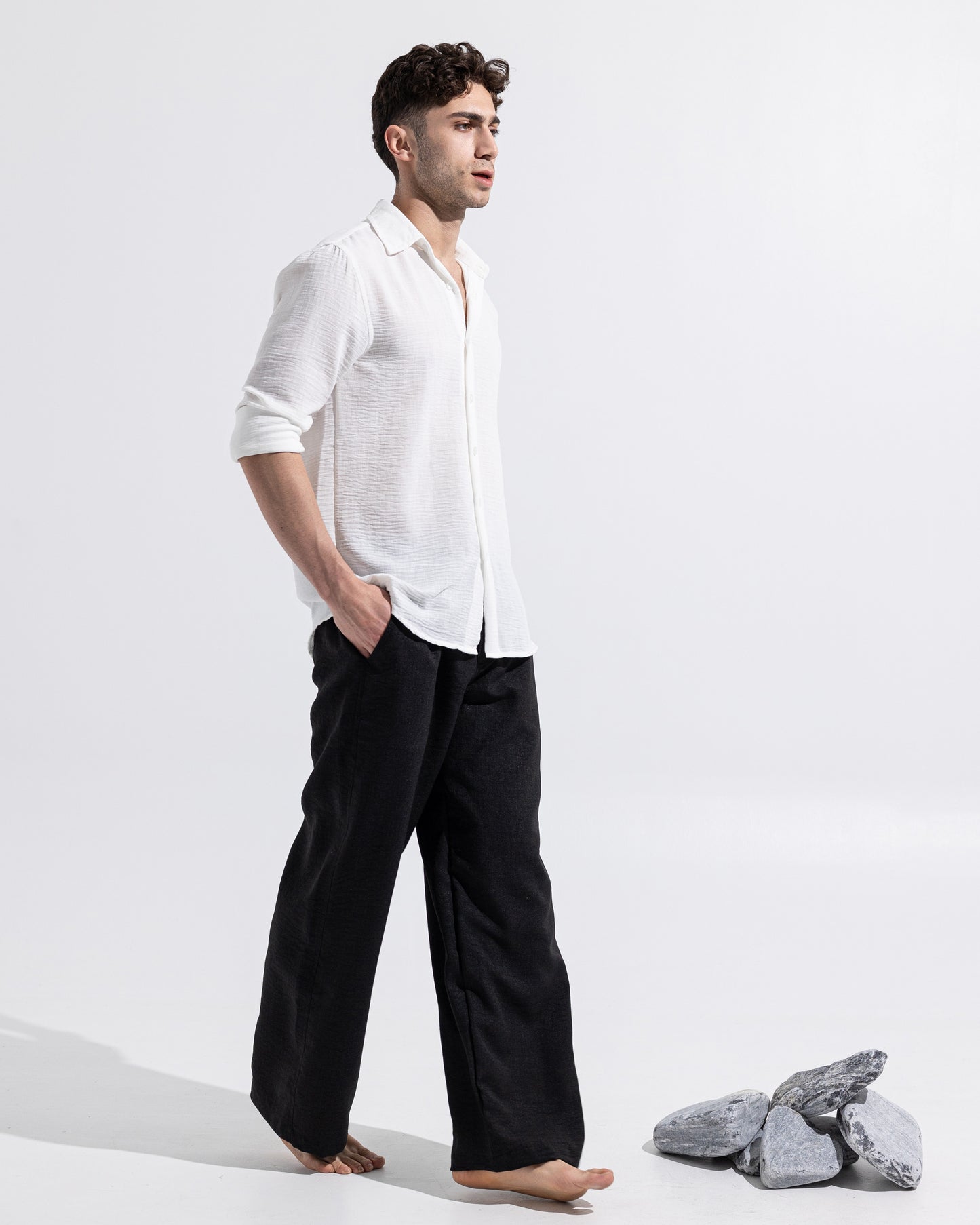 Linen pants - Black
