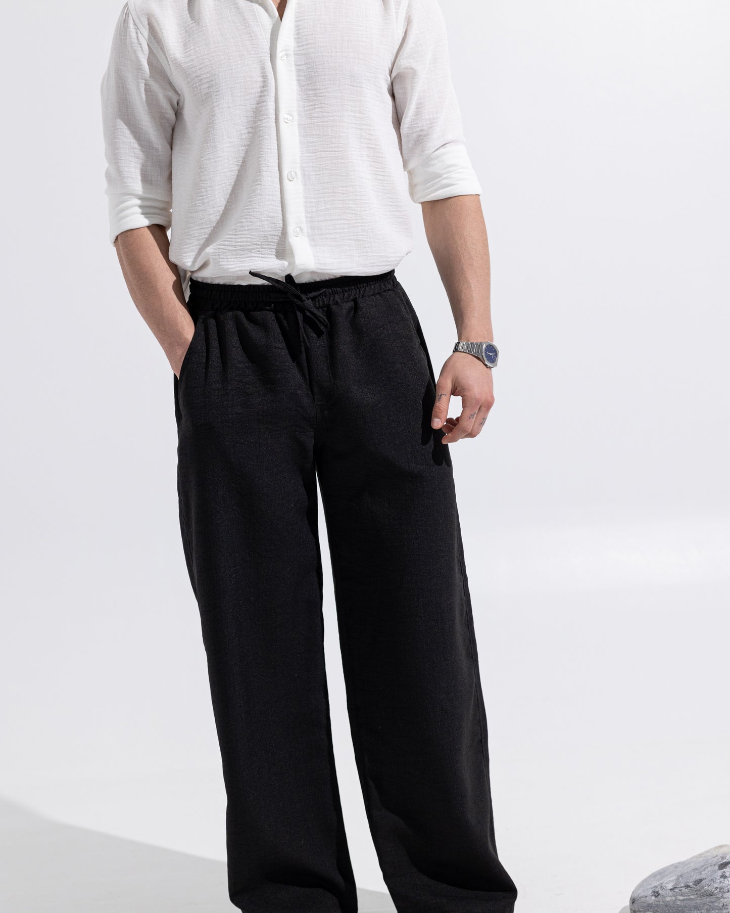 Linen pants - Black