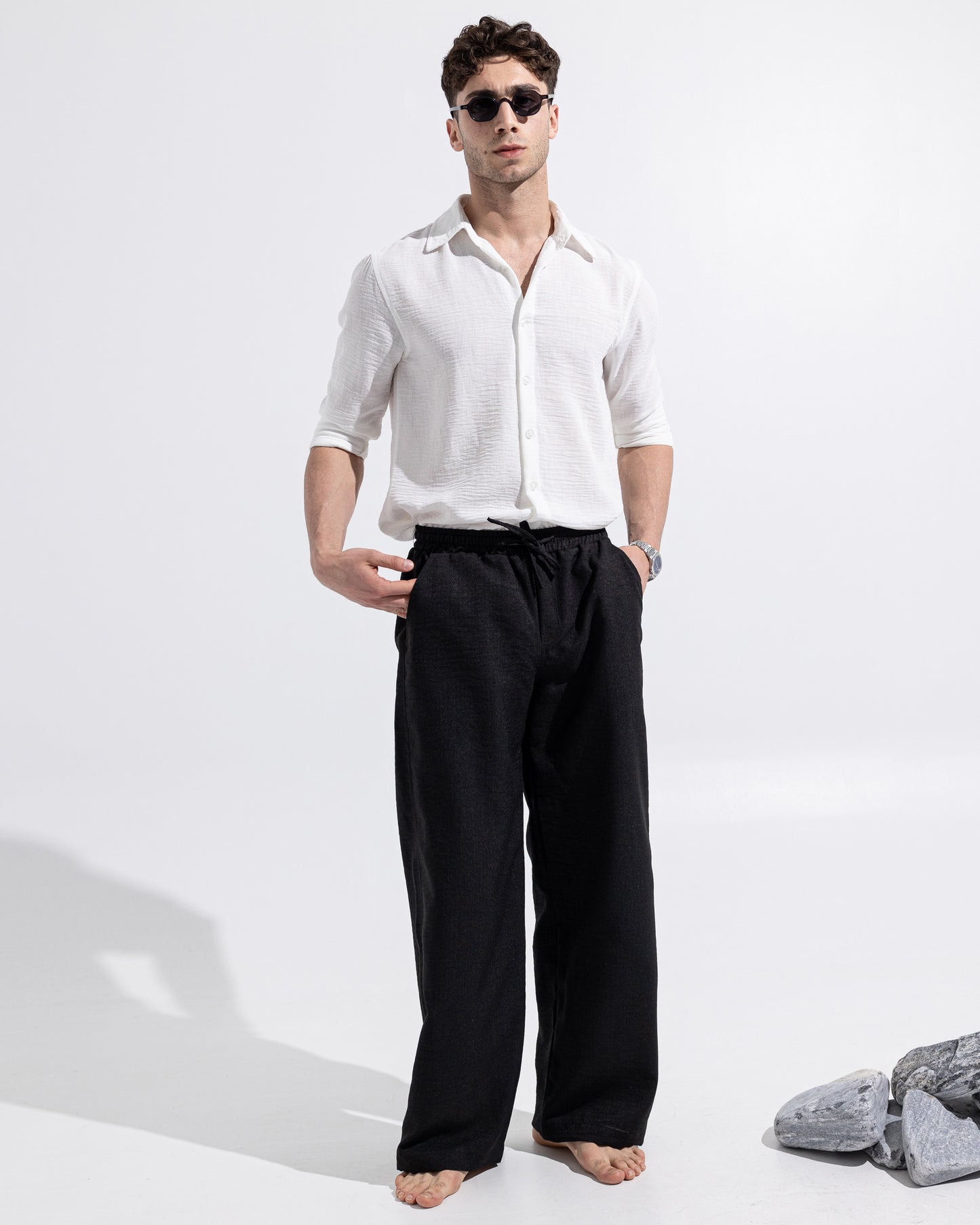 Linen pants - Black