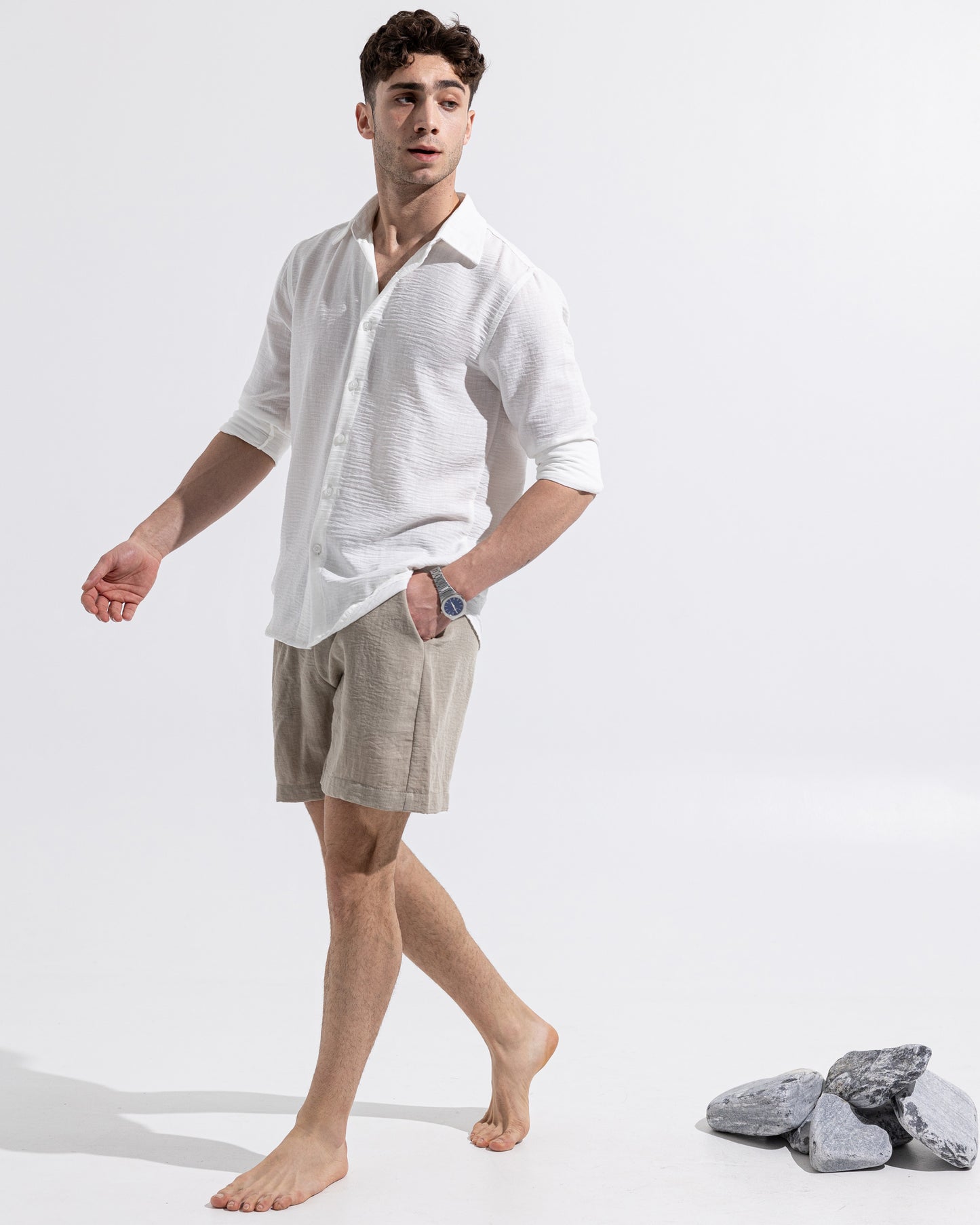 Linen Shorts - Beige