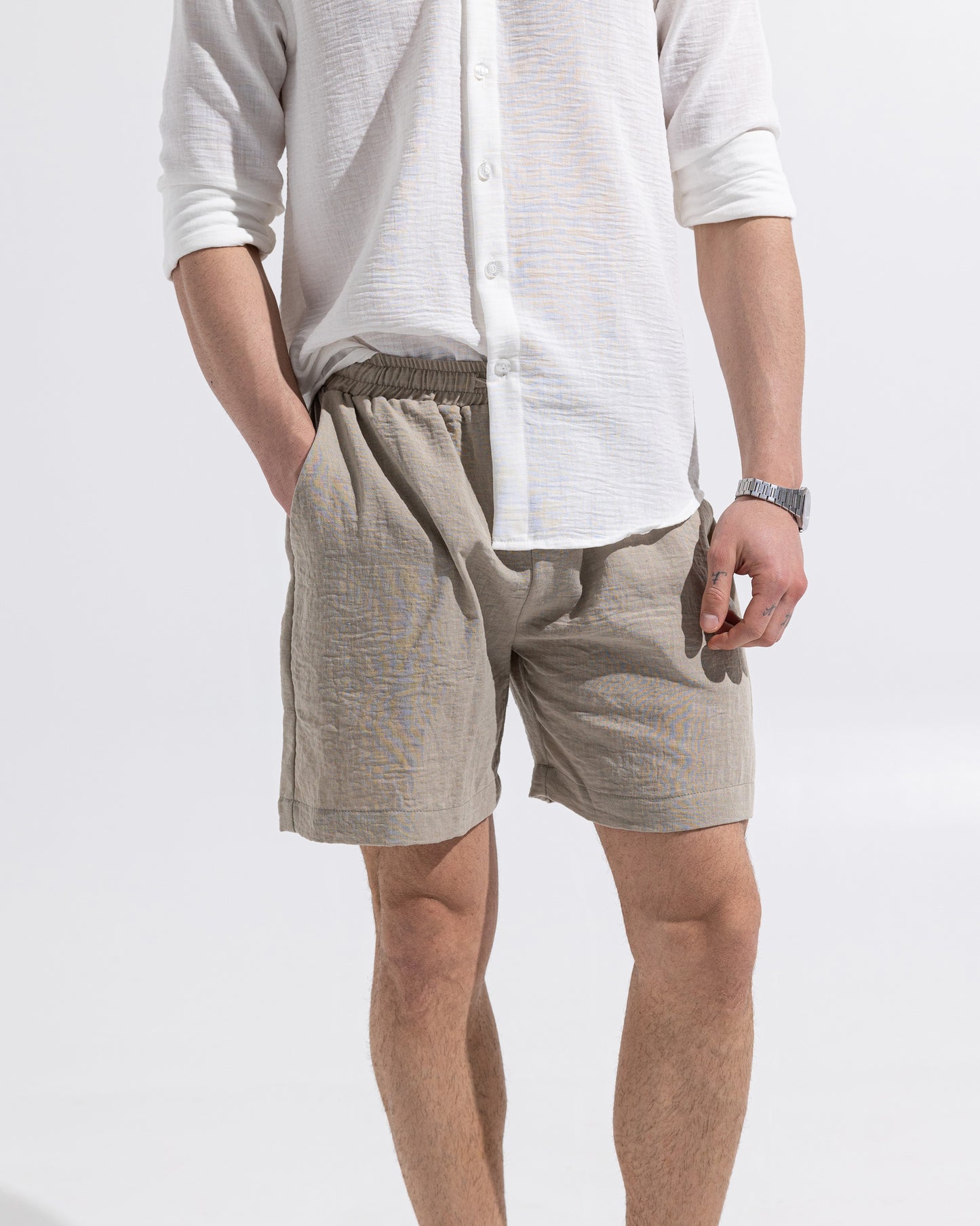 Linen Shorts - Beige