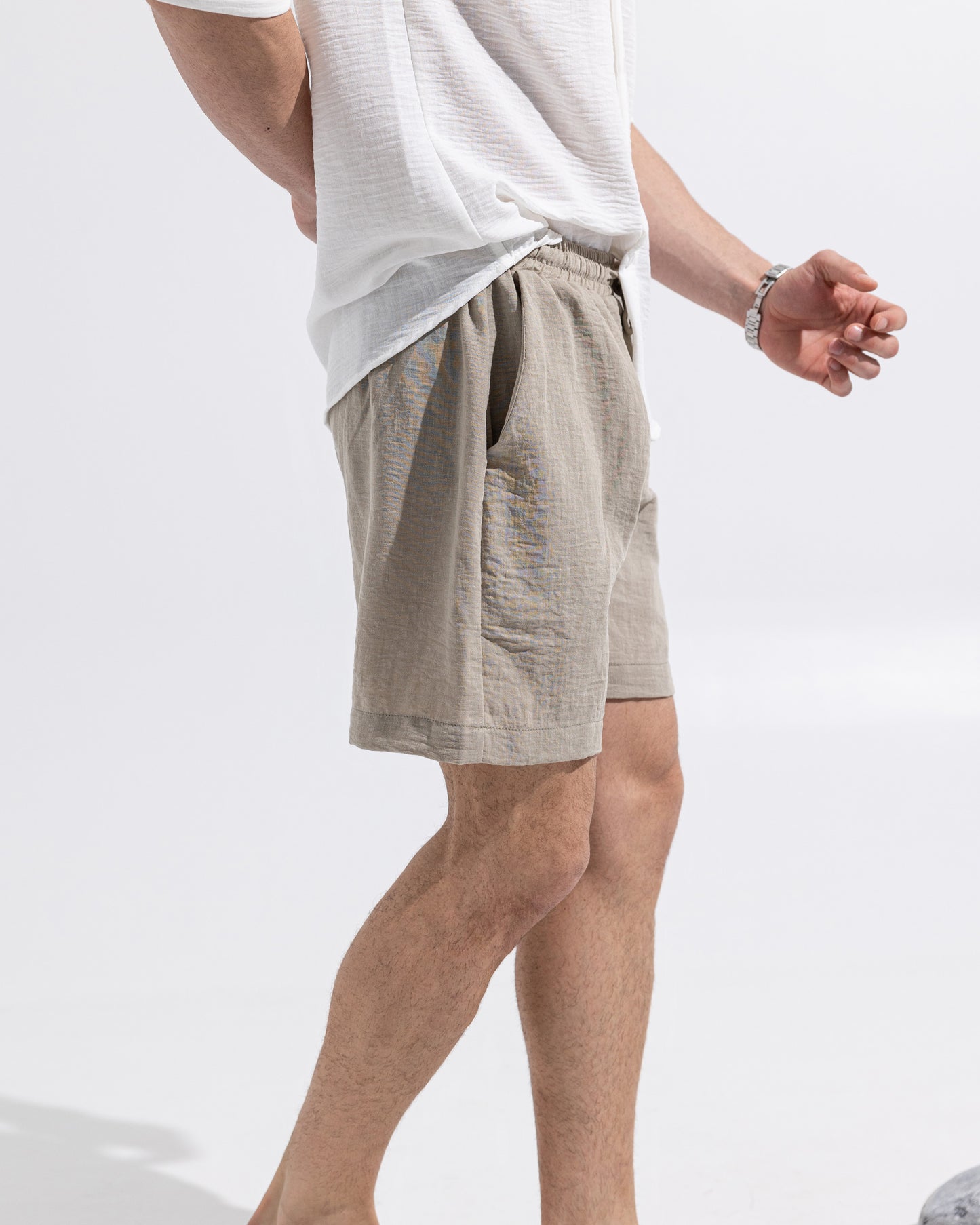 Linen Shorts - Beige