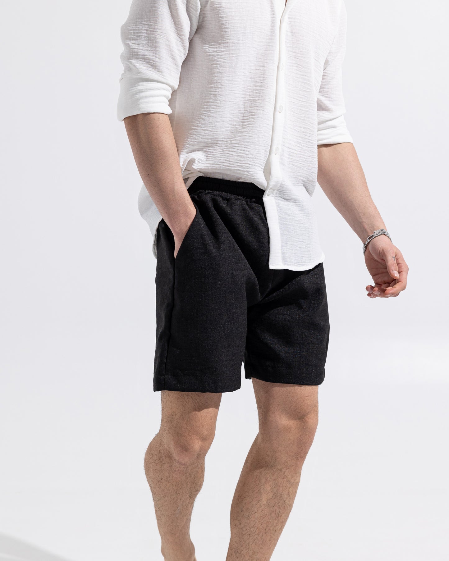 Linen Shorts - Black