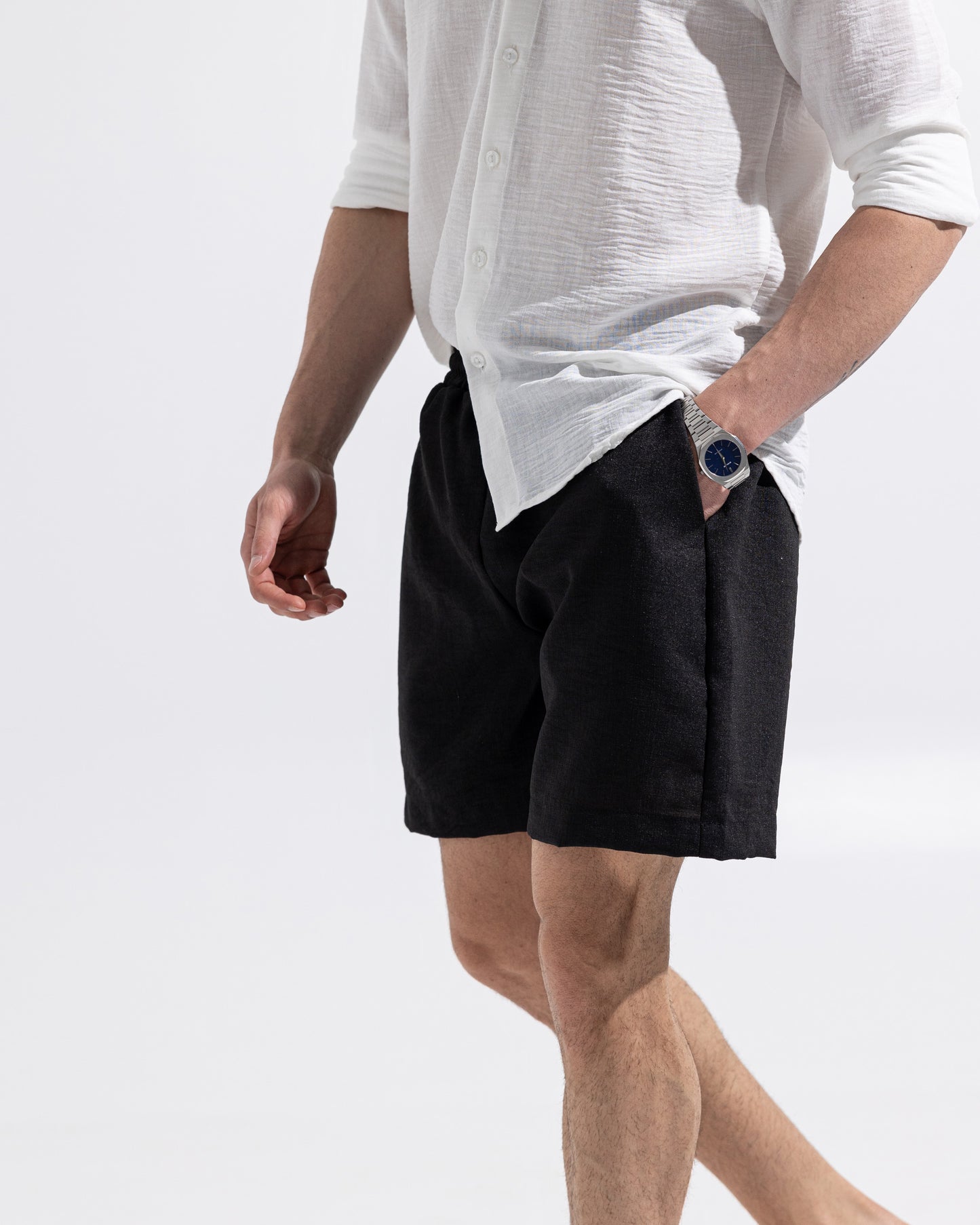 Linen Shorts - Black