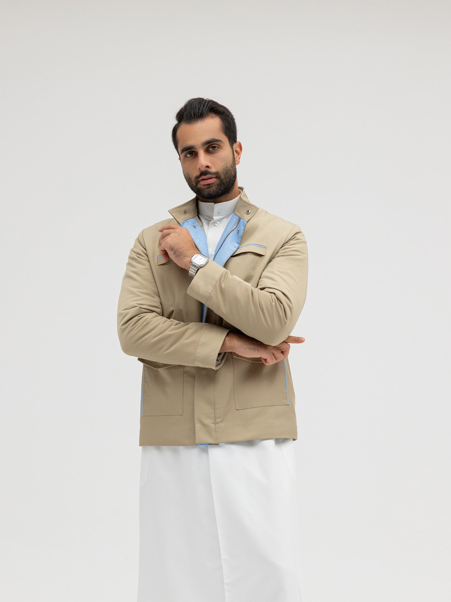 Sand Beige × Light Blue