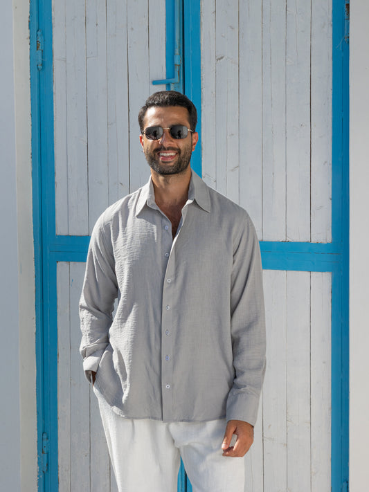 Linen Shirt - Stone Gray