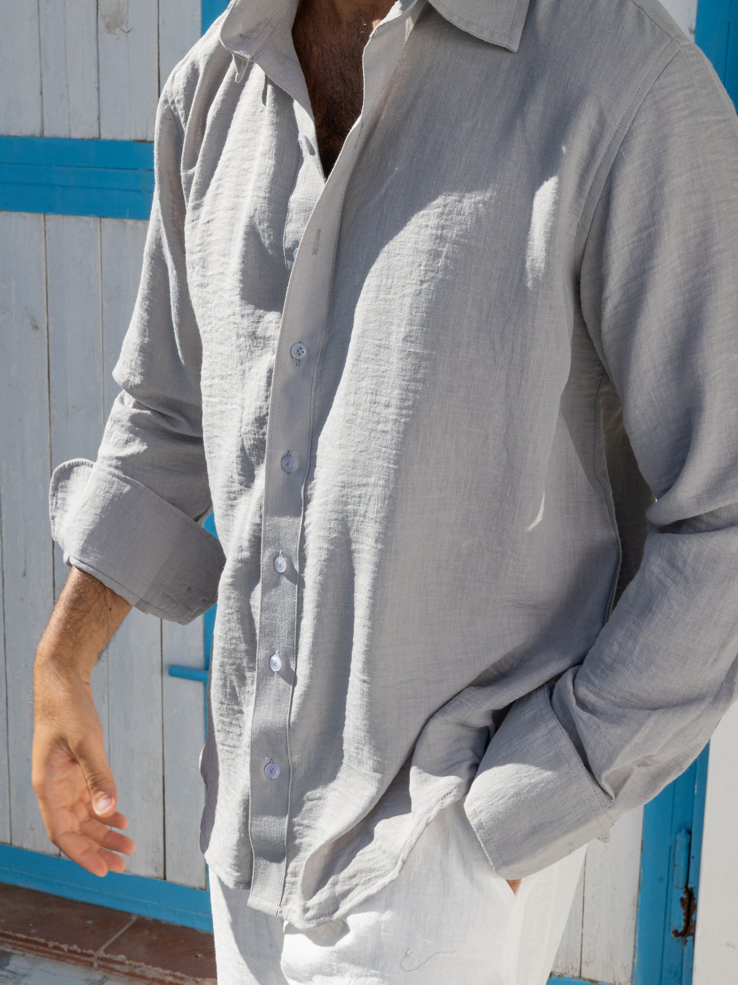 Linen Shirt - Stone Gray