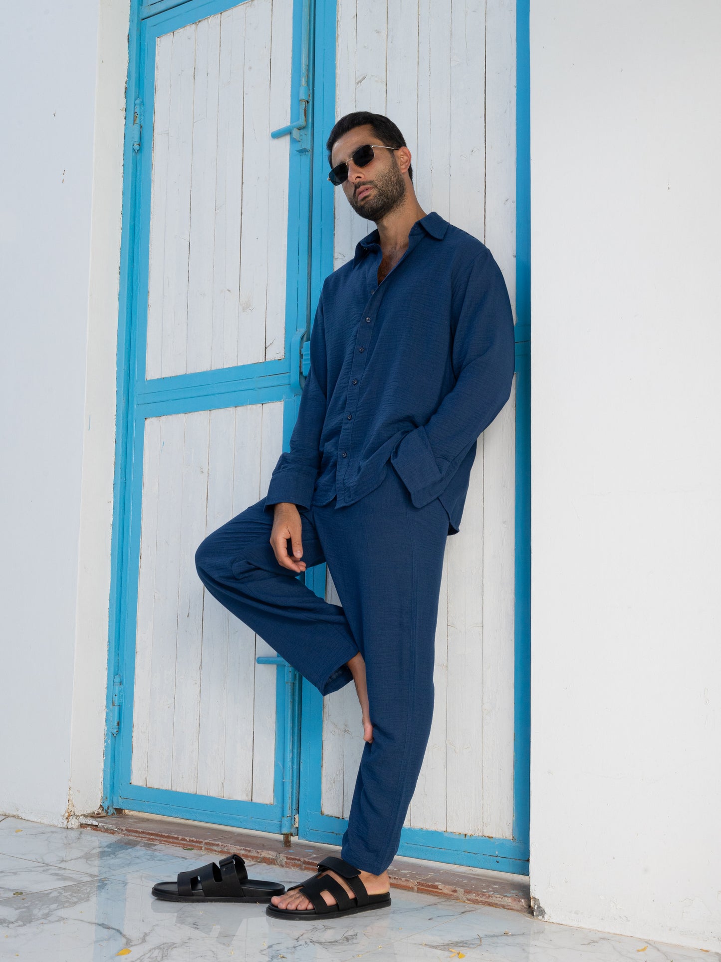 Linen Pants - Dark Blue