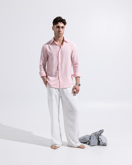 Linen Shirt - Soft Pink