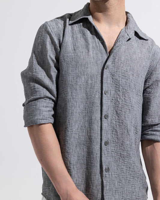 Linen Shirt - Charcoal Grey