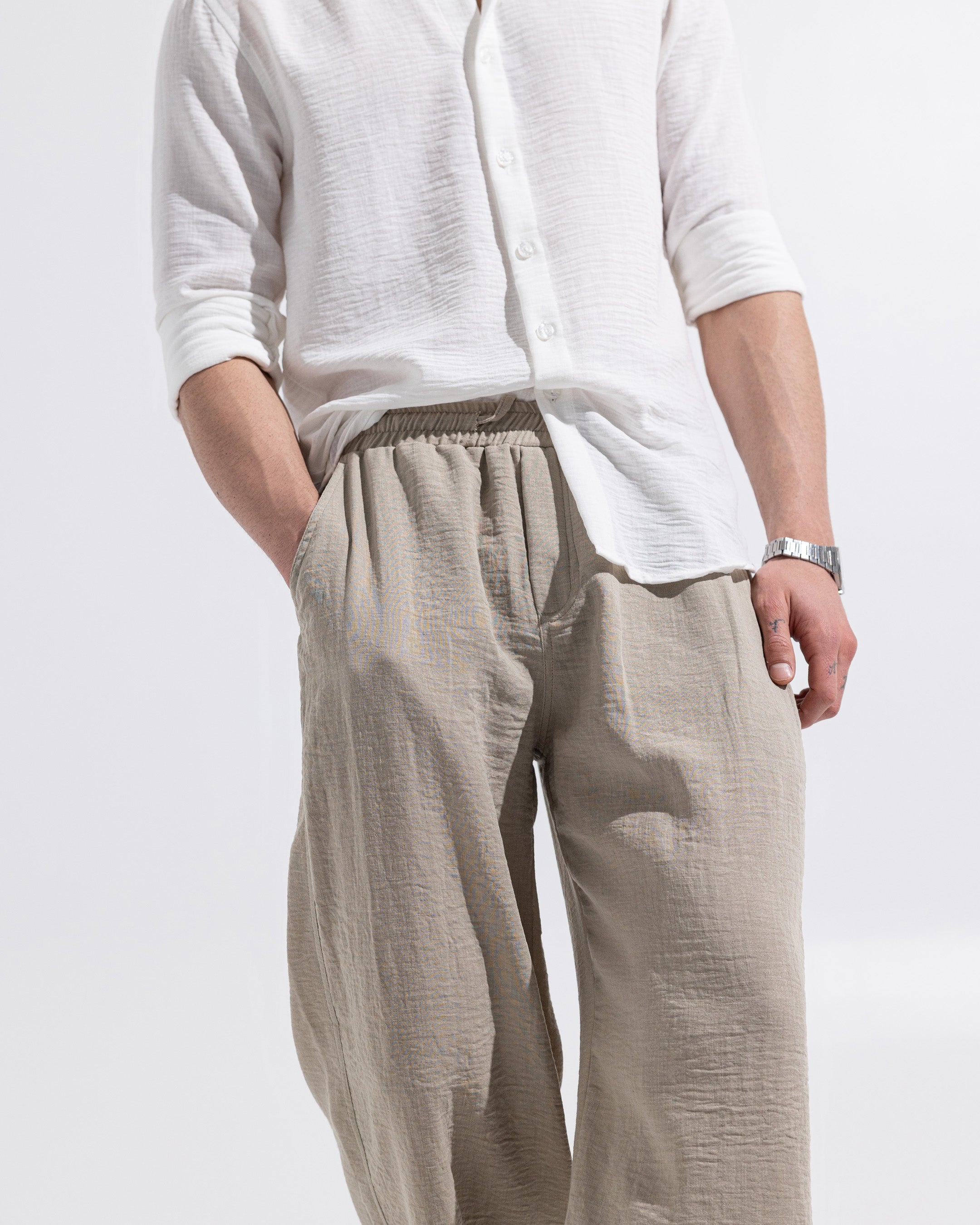 Linen pants - Beige – Lovora