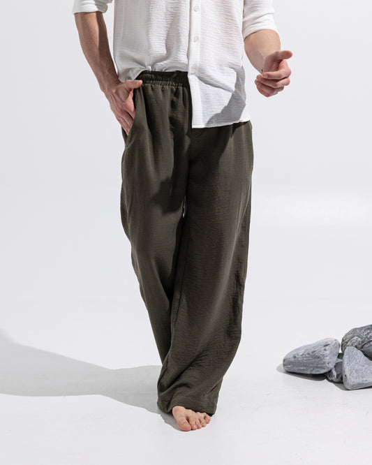 Linen pants - Olive Green