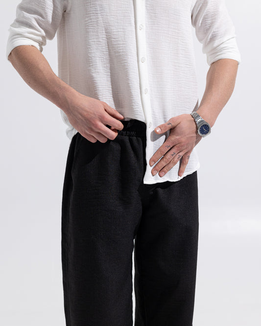 Linen pants - Black