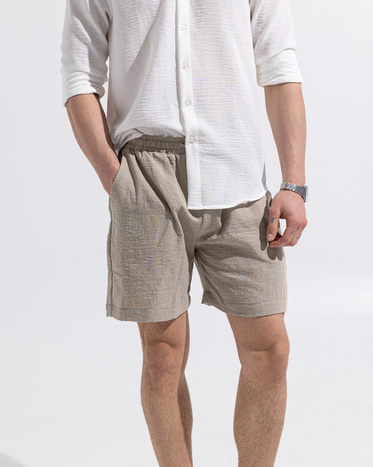 Linen Shorts - Beige