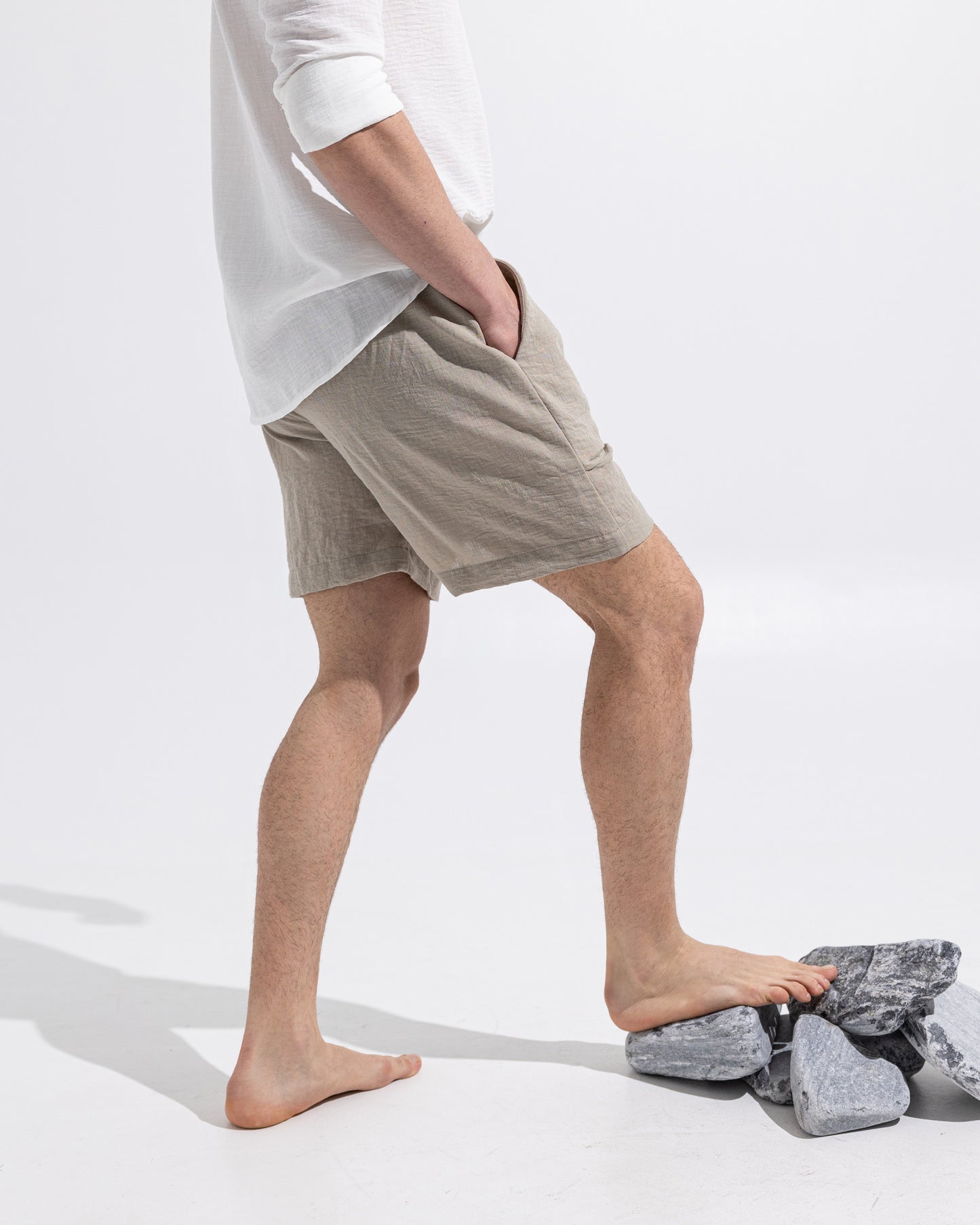 Linen Shorts - Beige