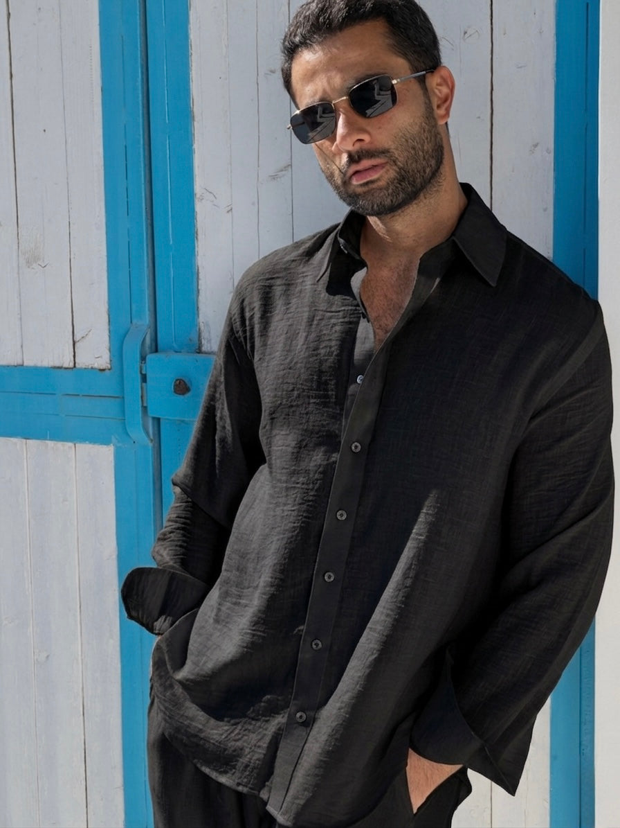 Linen Shirt - Black