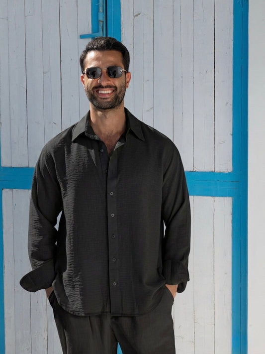 Linen Shirt - Black